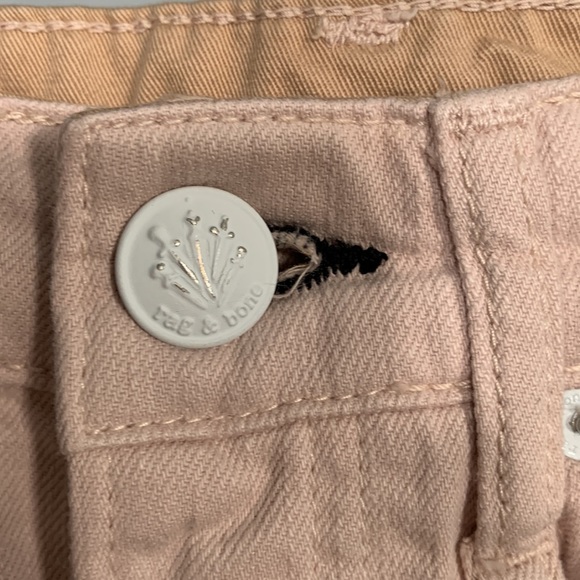 Rag & Bone Women’s Logan Mid-Rise Wide Leg Blush Relaxed Fit Light Pink Jean 24 - Picture 3 of 9